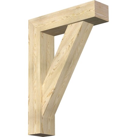 Ekena Millwork Traditional Block Rough Sawn Bracket w/ Offset Brace, Douglas Fir, 8"W x 32"D x 44"H BKT0806X32X44TRA05RDF